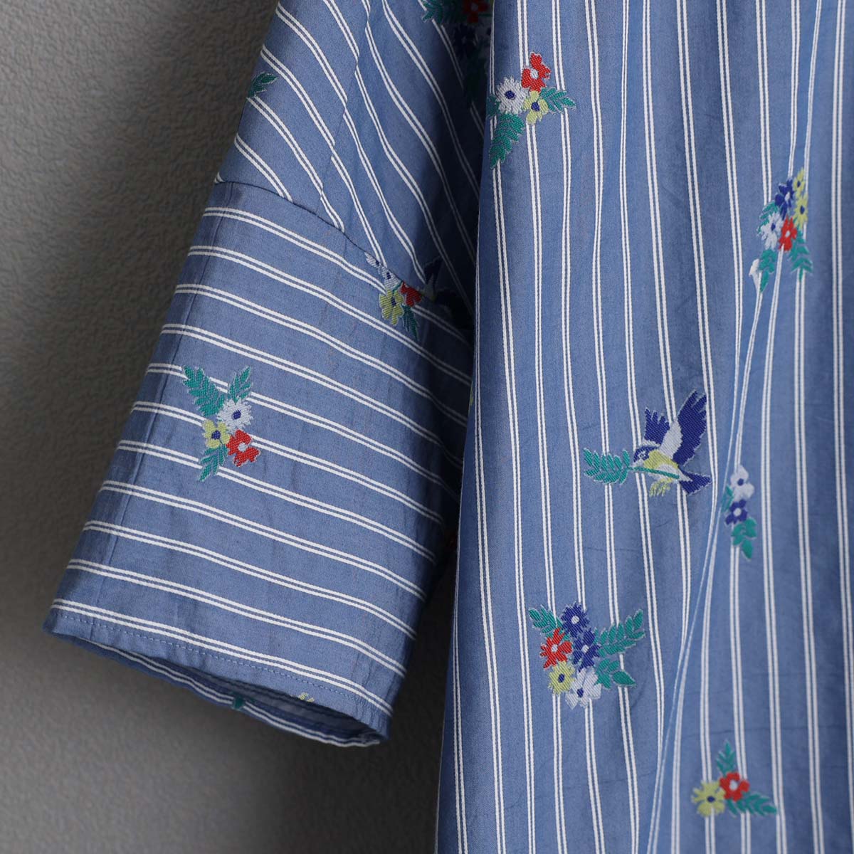 5月上旬お届け予定『Robin stripe』 Relax shirts BLUEの画像