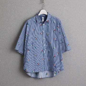 5月上旬お届け予定『Robin stripe』 Relax shirts BLUEの画像