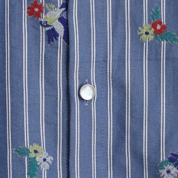 5月上旬お届け予定『Robin stripe』 Relax shirts BLUEの画像