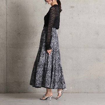 ５月上旬お届け予定『Robin flower』 Tiered skirt BLACKの画像