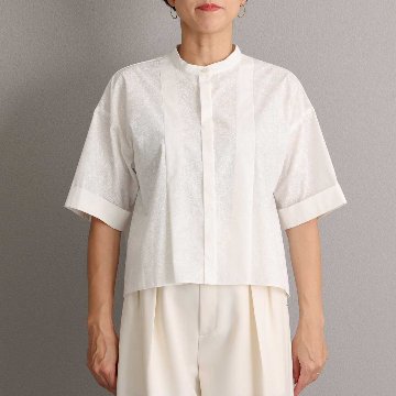 5月上旬お届け予定『Robin flower』 Short blouse WHITEの画像