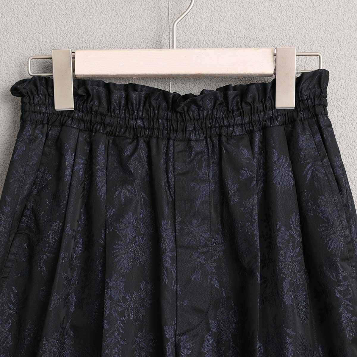 4月上旬お届け予定『Mary jacquard』 Easy pants BLACK×NAVYの画像