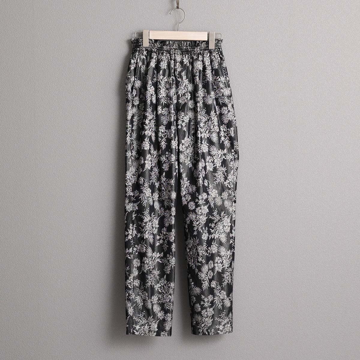 4月上旬お届け予定『Mary jacquard』 Easy pants BLACK×ECRUの画像