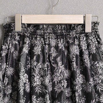 4月上旬お届け予定『Mary jacquard』 Easy pants BLACK×ECRUの画像