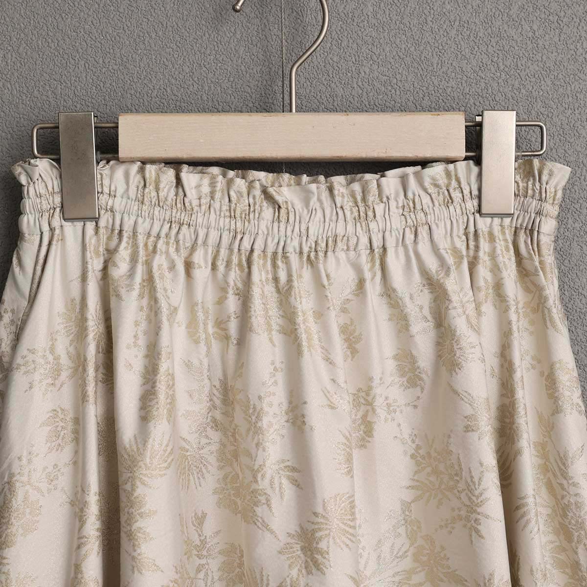 4月上旬お届け予定『Mary jacquard』 Flare skirt IVORY×ECRUの画像