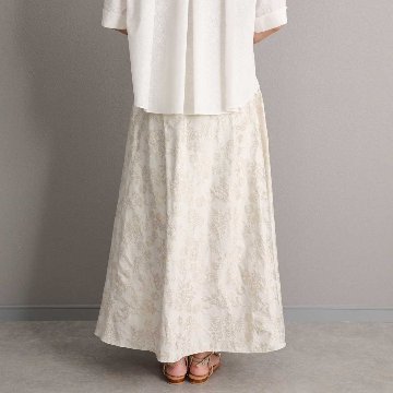 4月上旬お届け予定『Mary jacquard』 Flare skirt IVORY×ECRUの画像