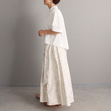 4月上旬お届け予定『Mary jacquard』 Flare skirt IVORY×ECRUの画像