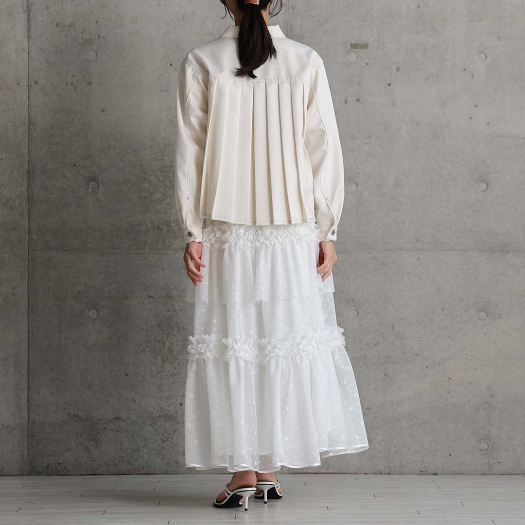 5月上旬お届け予定『Stella tulle』 Tiered skirt WHITEの画像