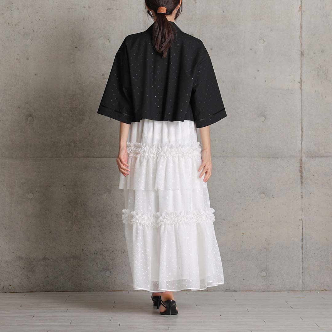 5月上旬お届け予定『Stella tulle』 Tiered skirt WHITEの画像