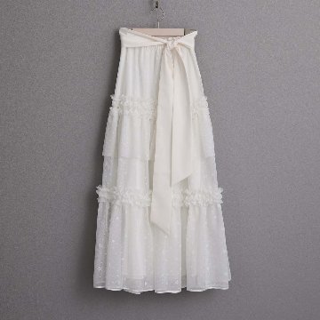 5月上旬お届け予定『Stella tulle』 Tiered skirt WHITEの画像