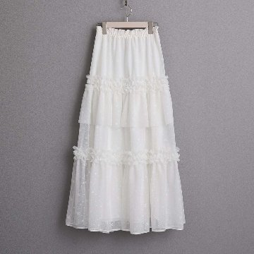 5月上旬お届け予定『Stella tulle』 Tiered skirt WHITEの画像