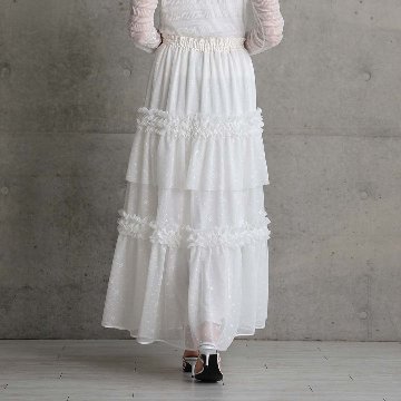 5月上旬お届け予定『Stella tulle』 Tiered skirt WHITEの画像