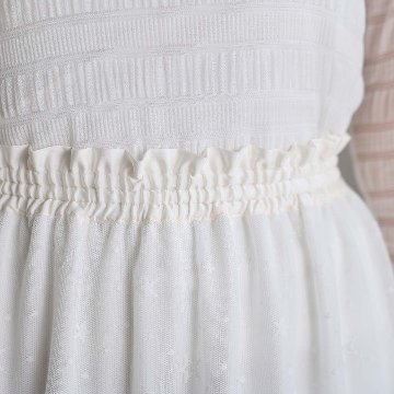 5月上旬お届け予定『Stella tulle』 Tiered skirt WHITEの画像