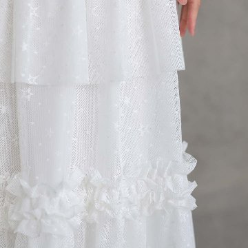 5月上旬お届け予定『Stella tulle』 Tiered skirt WHITEの画像