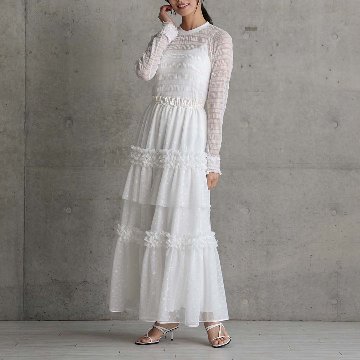 5月上旬お届け予定『Stella tulle』 Tiered skirt WHITEの画像