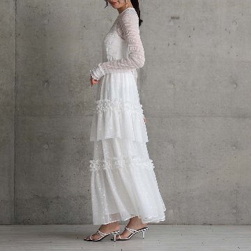 5月上旬お届け予定『Stella tulle』 Tiered skirt WHITEの画像