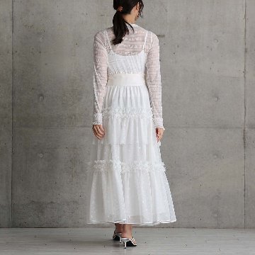 5月上旬お届け予定『Stella tulle』 Tiered skirt WHITEの画像