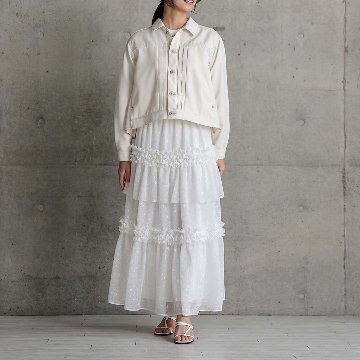 5月上旬お届け予定『Stella tulle』 Tiered skirt WHITEの画像