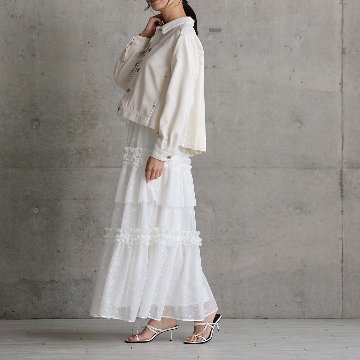 5月上旬お届け予定『Stella tulle』 Tiered skirt WHITEの画像
