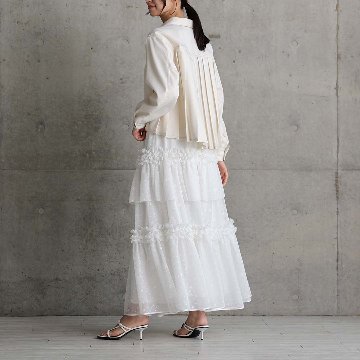 5月上旬お届け予定『Stella tulle』 Tiered skirt WHITEの画像