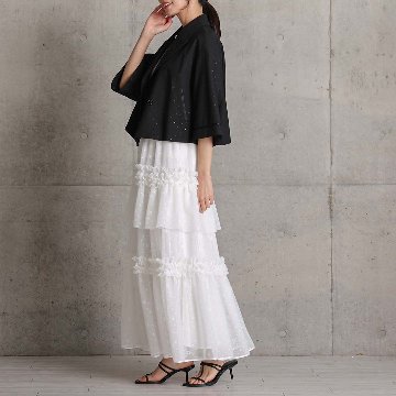 5月上旬お届け予定『Stella tulle』 Tiered skirt WHITEの画像