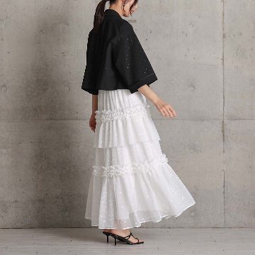 5月上旬お届け予定『Stella tulle』 Tiered skirt WHITEの画像