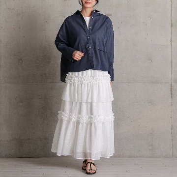 5月上旬お届け予定『Stella tulle』 Tiered skirt WHITEの画像