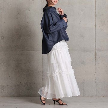 5月上旬お届け予定『Stella tulle』 Tiered skirt WHITEの画像