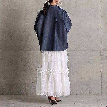 5月上旬お届け予定『Stella tulle』 Tiered skirt WHITEの画像