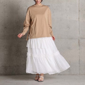 5月上旬お届け予定『Stella tulle』 Tiered skirt WHITEの画像