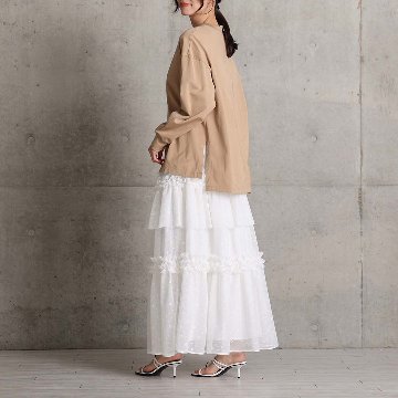 5月上旬お届け予定『Stella tulle』 Tiered skirt WHITEの画像