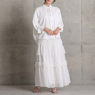 5月上旬お届け予定『Stella tulle』 Tiered skirt WHITEの画像