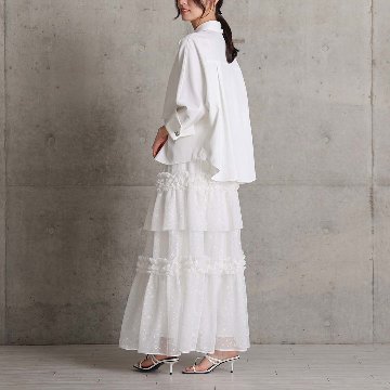 5月上旬お届け予定『Stella tulle』 Tiered skirt WHITEの画像