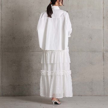 5月上旬お届け予定『Stella tulle』 Tiered skirt WHITEの画像