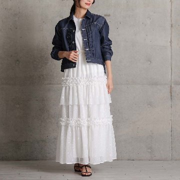 5月上旬お届け予定『Stella tulle』 Tiered skirt WHITEの画像