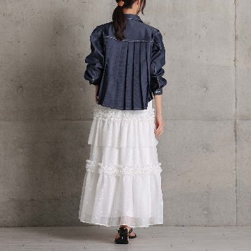 5月上旬お届け予定『Stella tulle』 Tiered skirt WHITEの画像