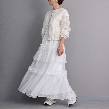5月上旬お届け予定『Stella tulle』 Tiered skirt WHITEの画像