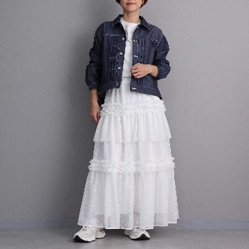 5月上旬お届け予定『Stella tulle』 Tiered skirt WHITEの画像