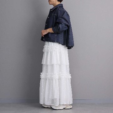 5月上旬お届け予定『Stella tulle』 Tiered skirt WHITEの画像