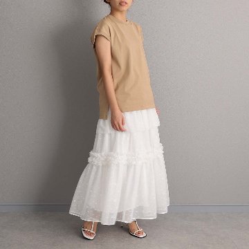5月上旬お届け予定『Stella tulle』 Tiered skirt WHITEの画像