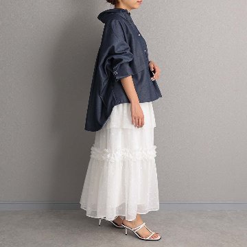 5月上旬お届け予定『Stella tulle』 Tiered skirt WHITEの画像
