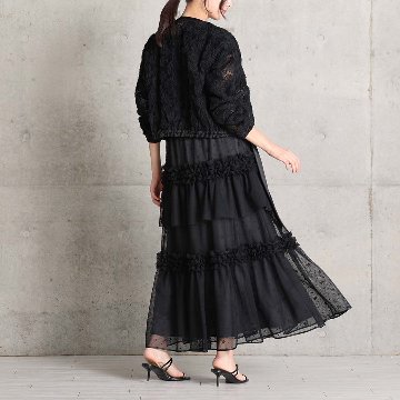 5月上旬お届け予定『Stella tulle』 Tiered skirt BLACKの画像