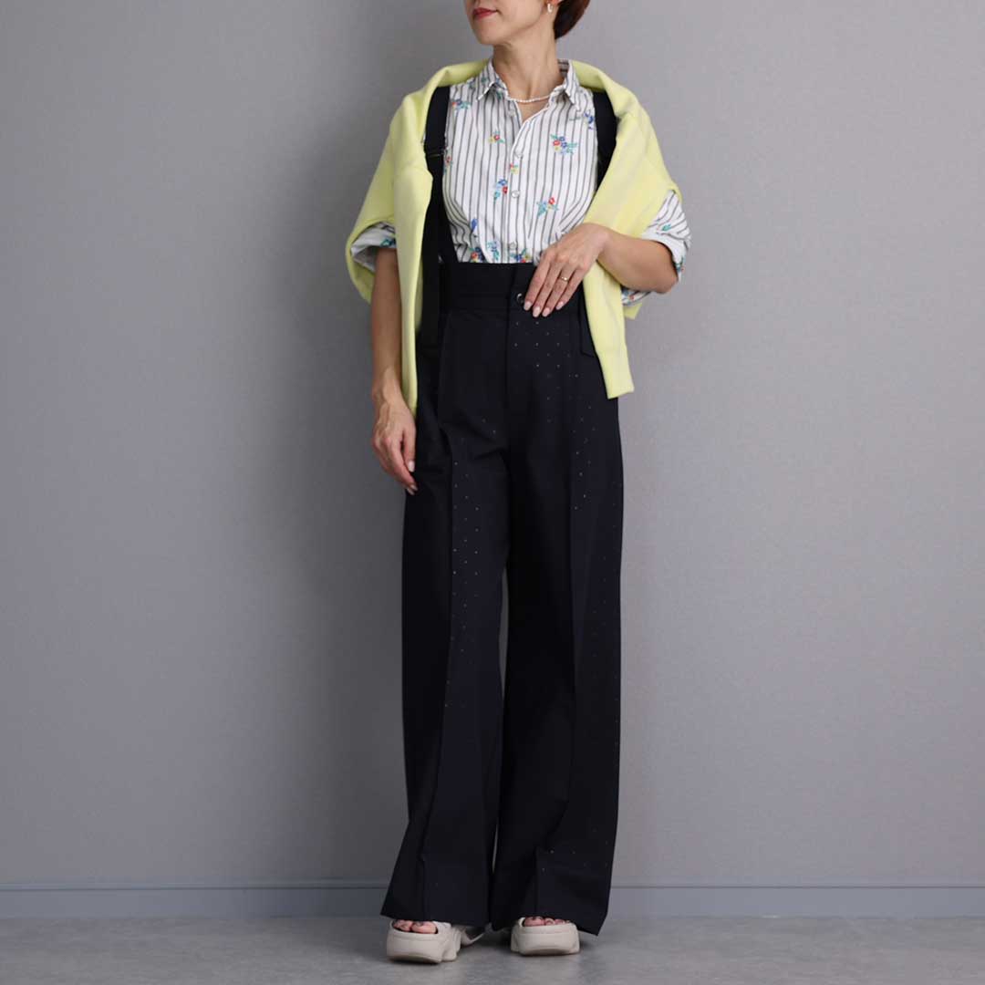 3月上旬お届け予定『Stella dot』 Suspenders pants BLACKの画像