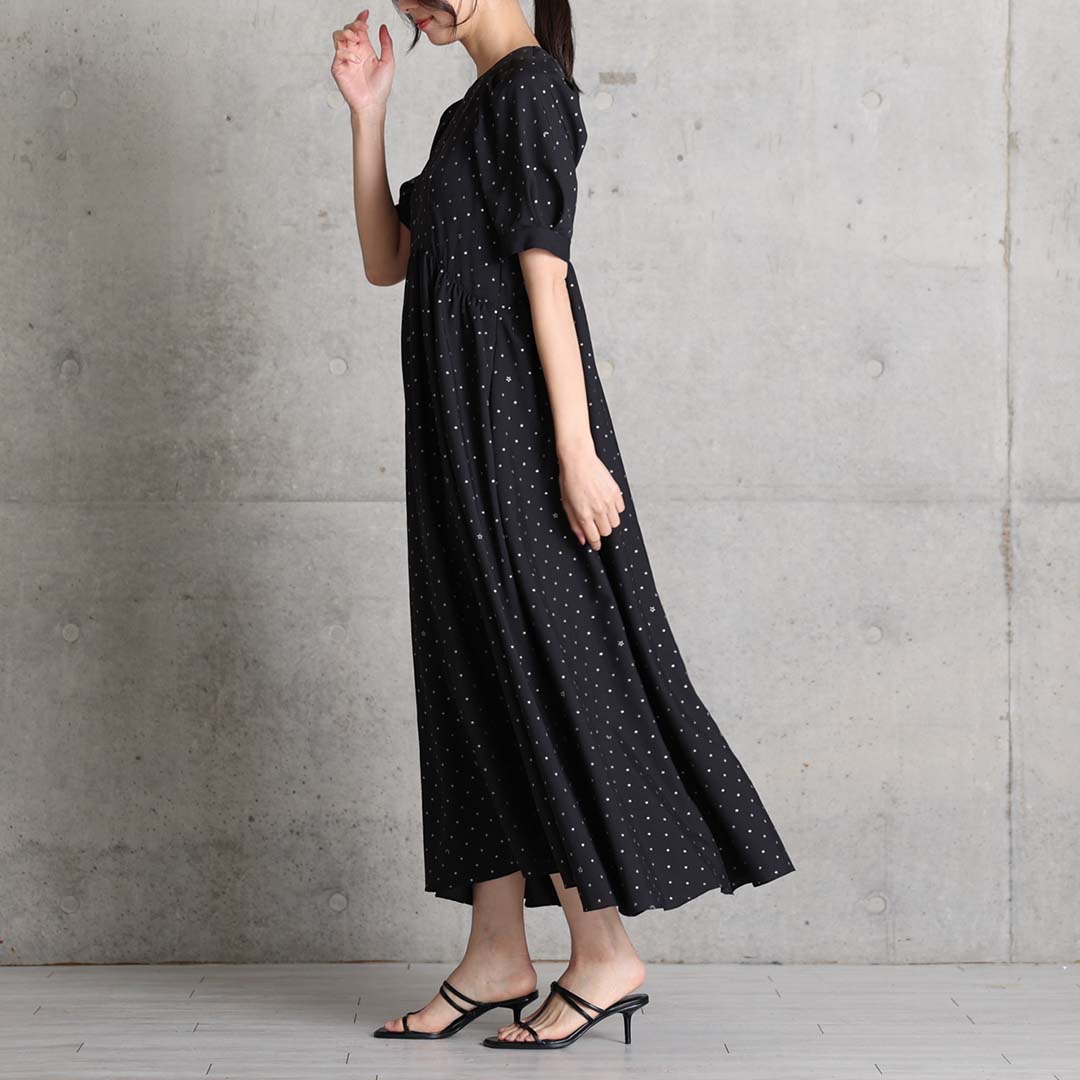 5月上旬お届け予定『Stella dot light』 Long dress BLACKxSILVERの画像