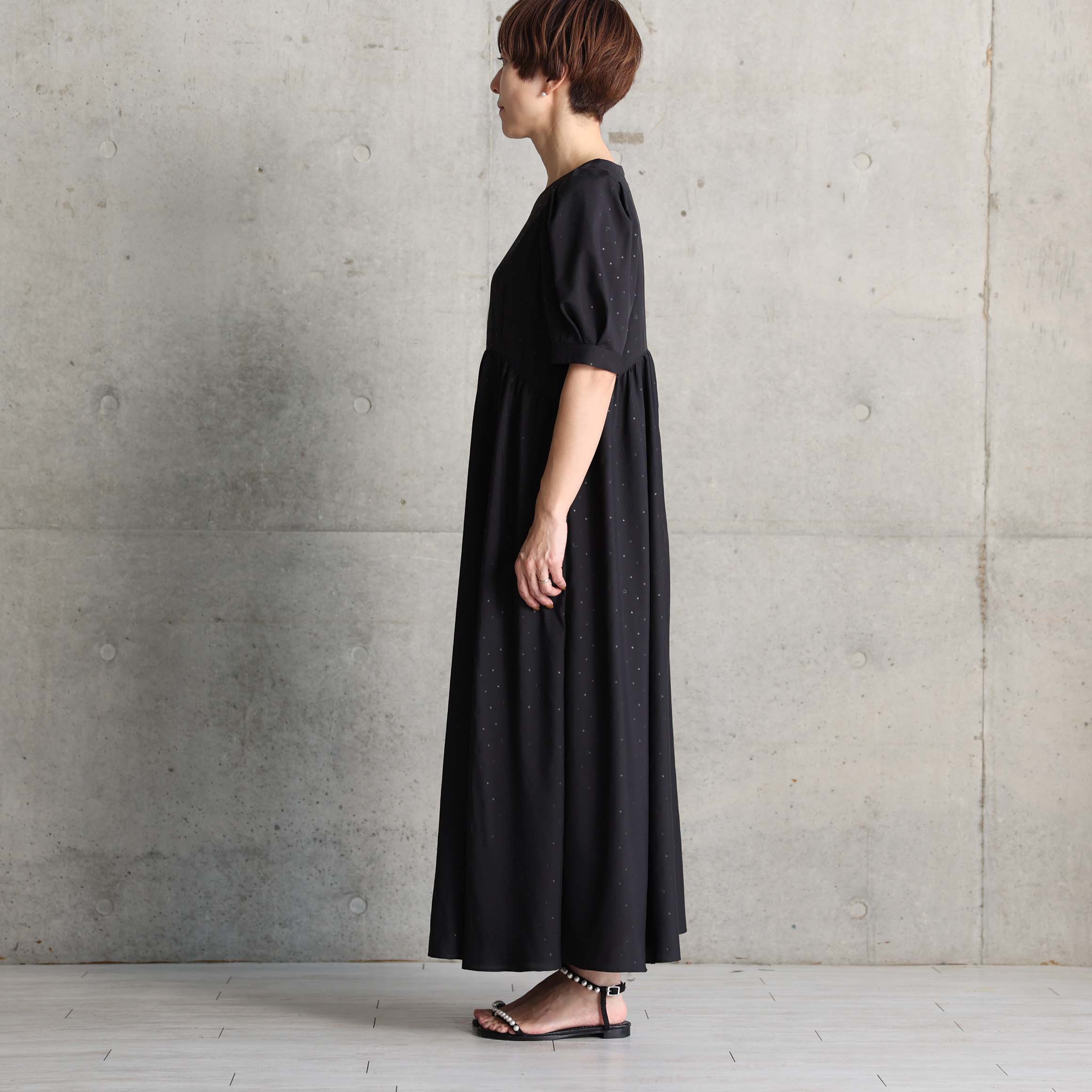 5月上旬お届け予定『Stella dot light』 Long dress BLACKxBLACKの画像