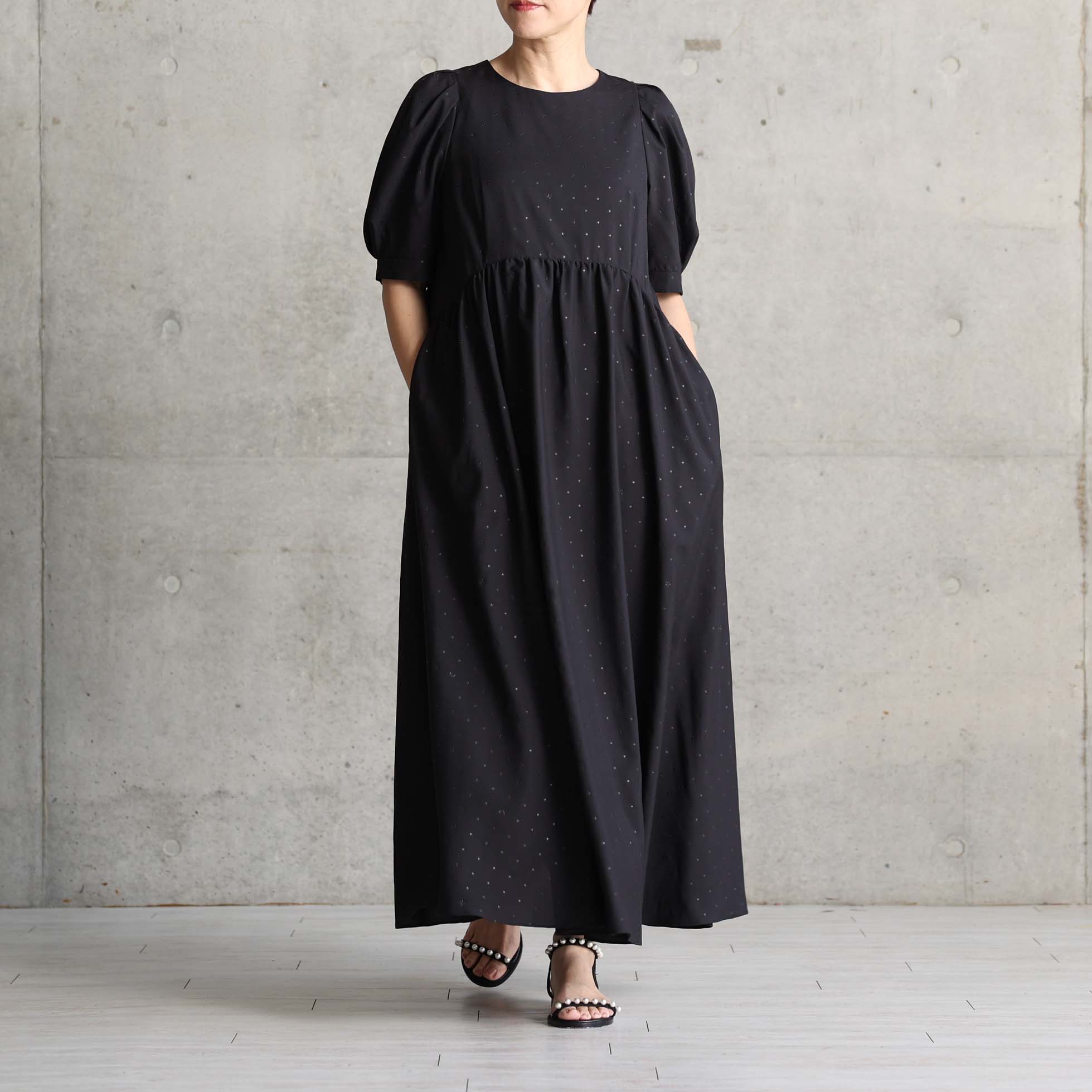 5月上旬お届け予定『Stella dot light』 Long dress BLACKxBLACKの画像