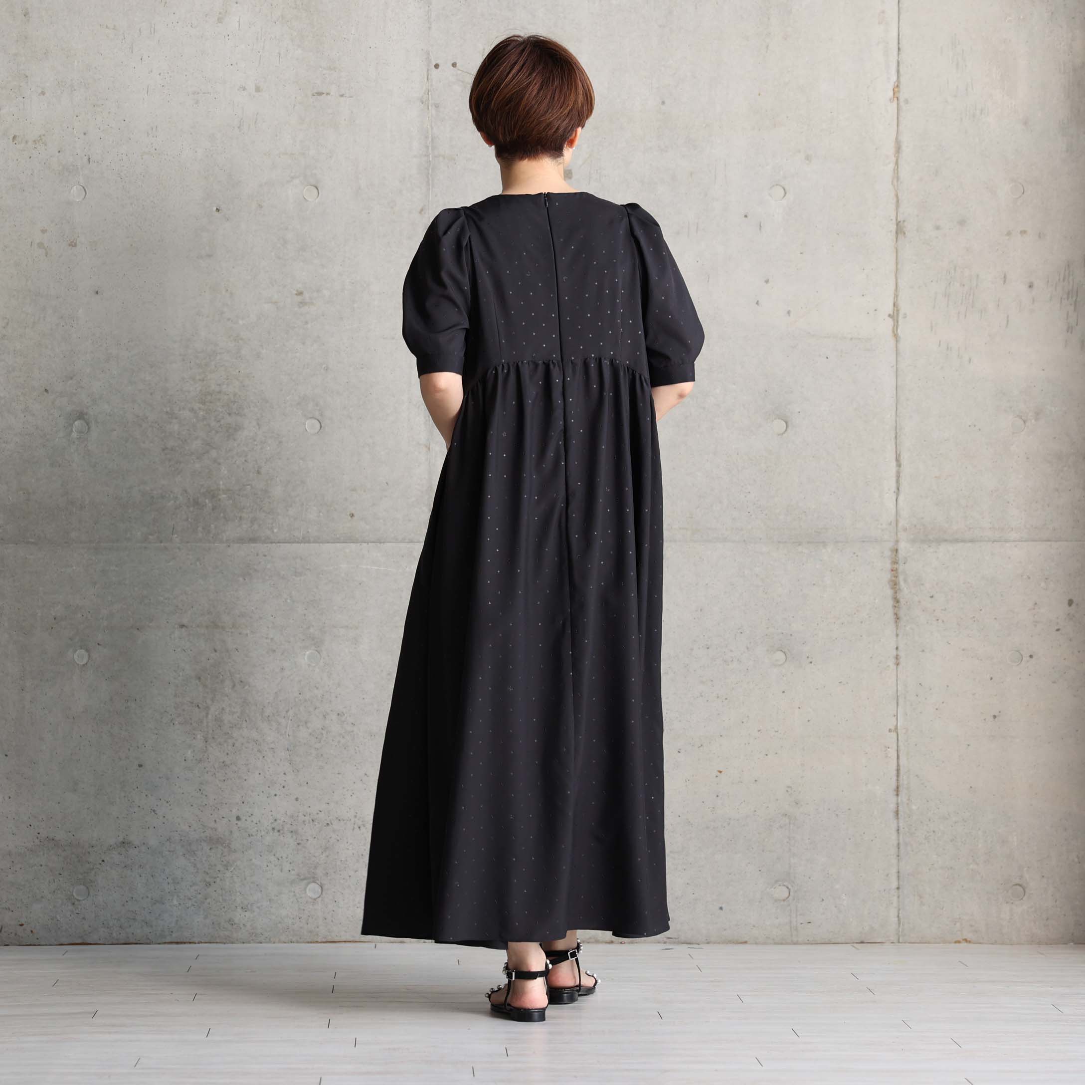 5月上旬お届け予定『Stella dot light』 Long dress BLACKxBLACKの画像