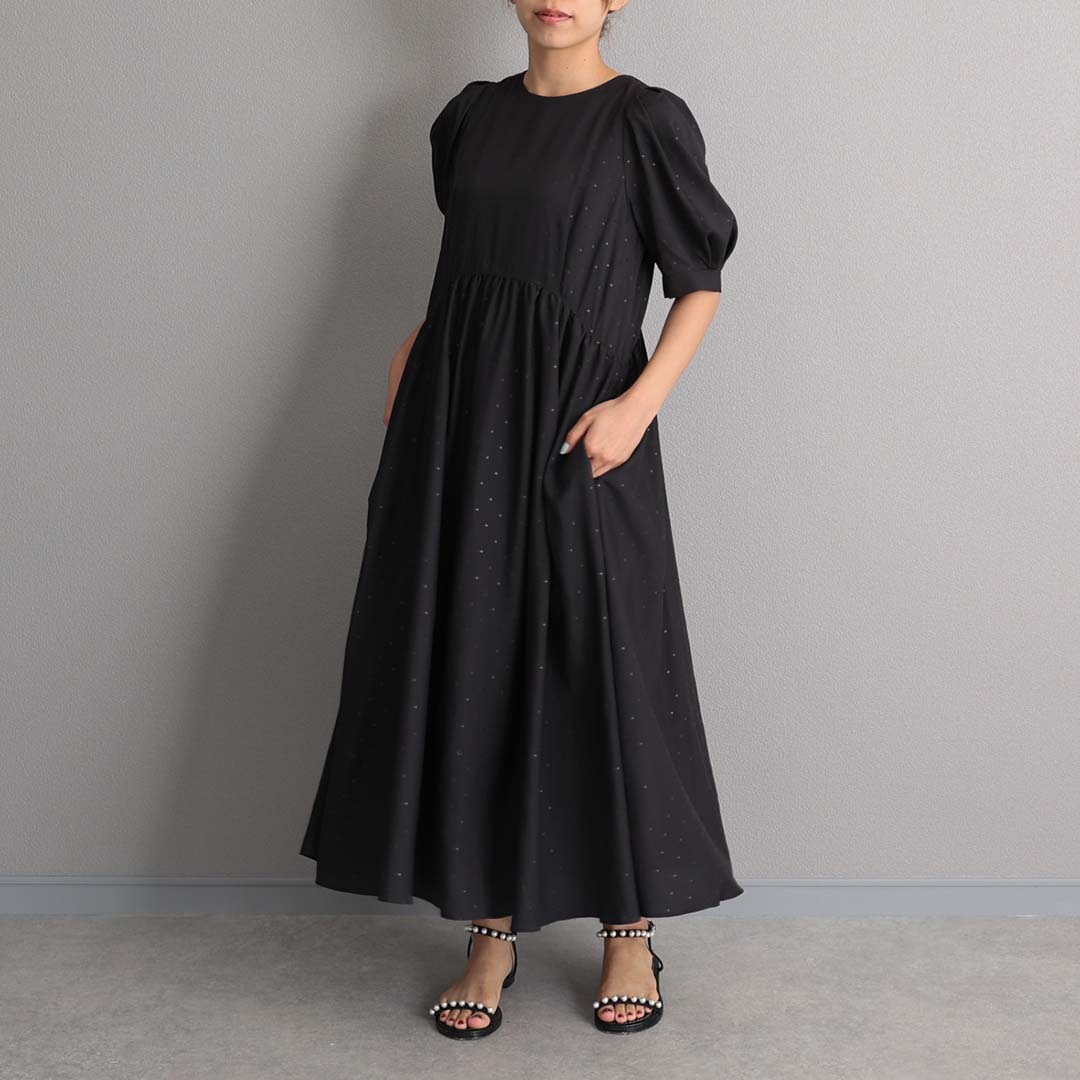 5月上旬お届け予定『Stella dot light』 Long dress BLACKxBLACKの画像