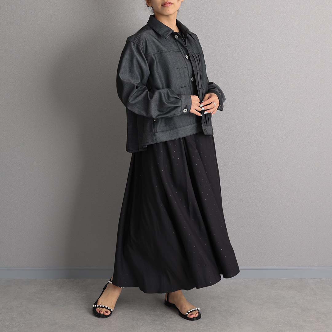 5月上旬お届け予定『Stella dot light』 Long dress BLACKxBLACKの画像
