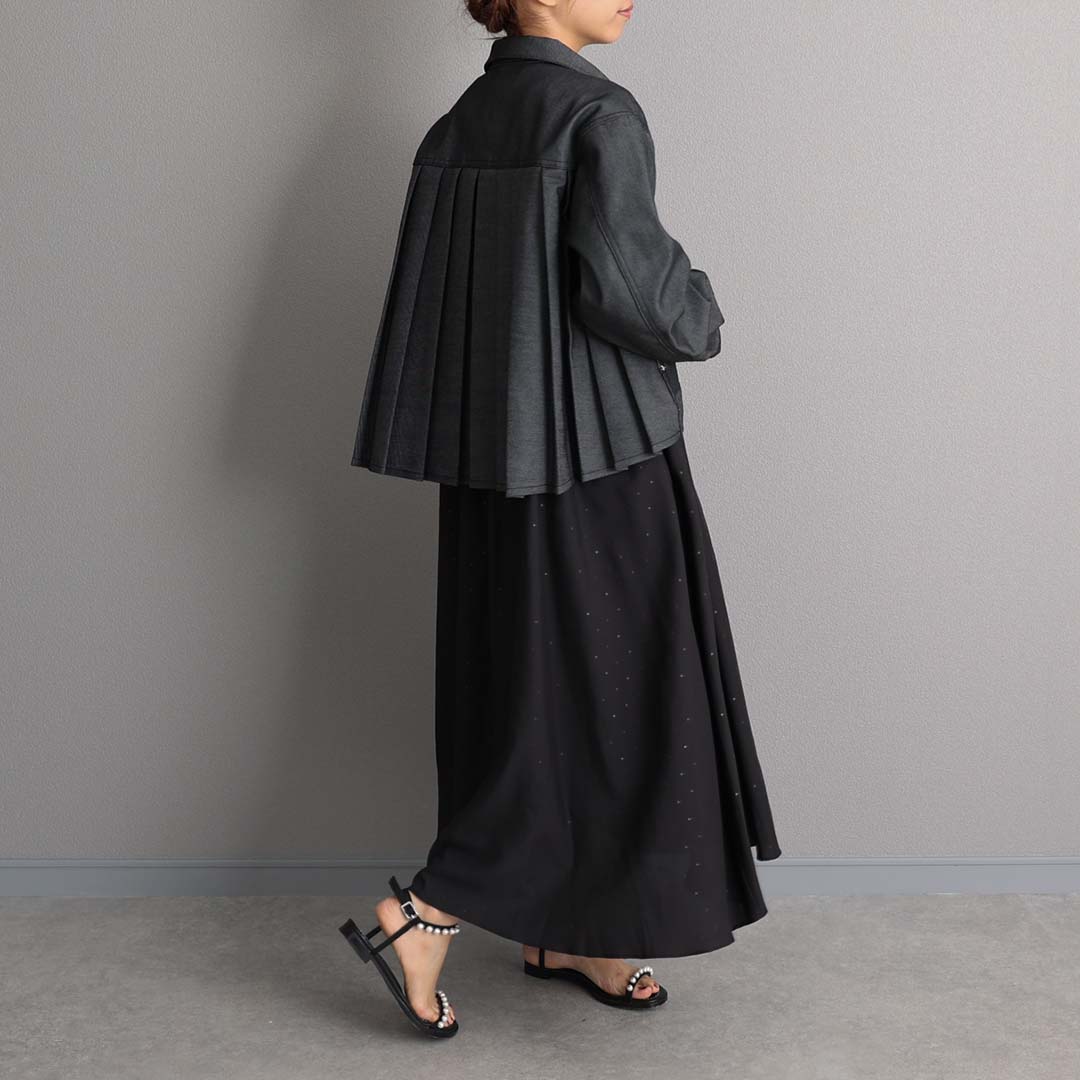 5月上旬お届け予定『Stella dot light』 Long dress BLACKxBLACKの画像